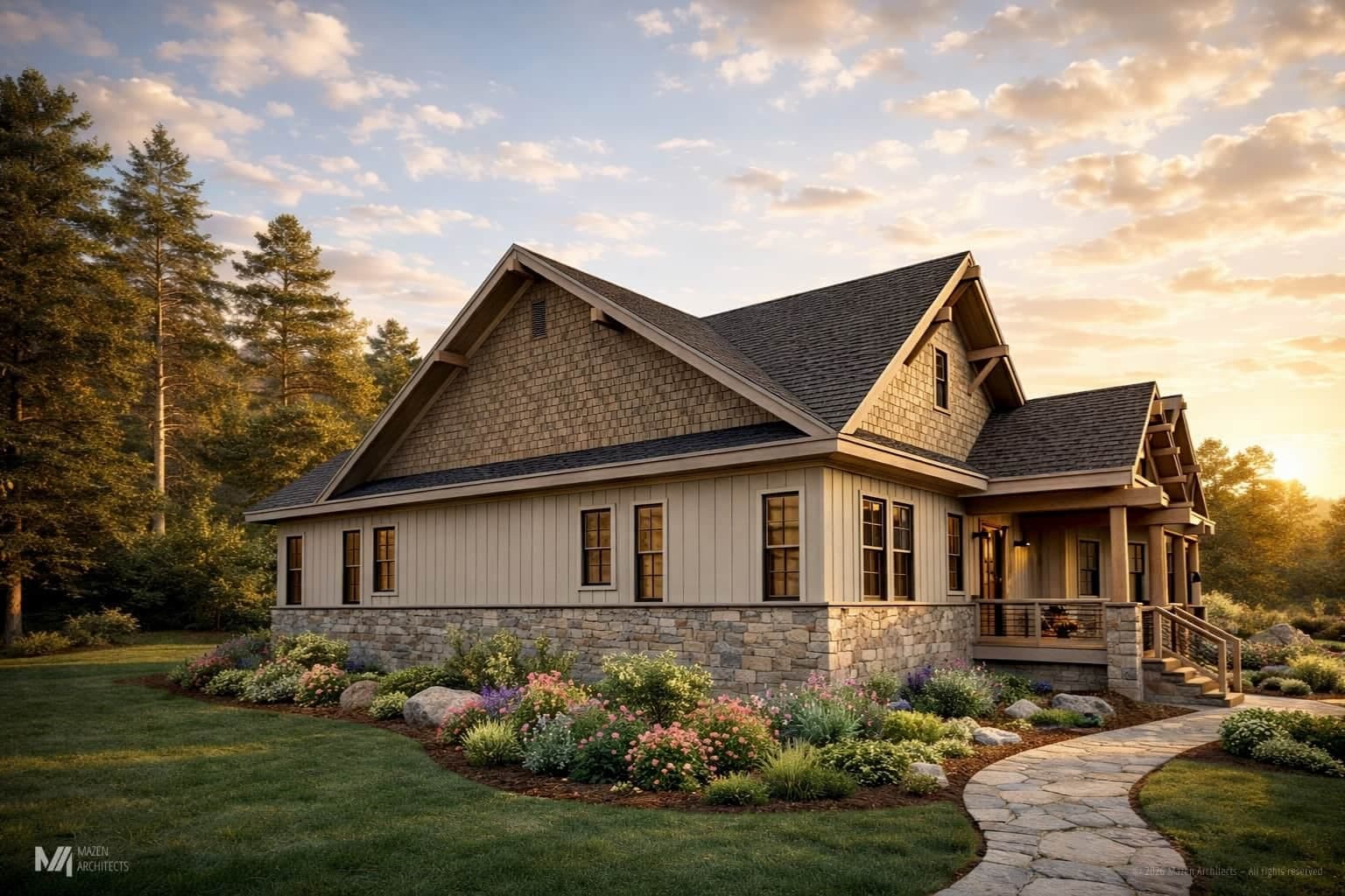 Architectural rendering representing Mazen Architects featured residential work
