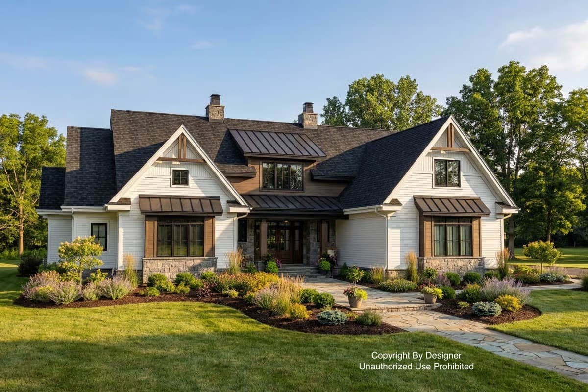 Residential design rendering representing the Mazen Architects ready plans catalog